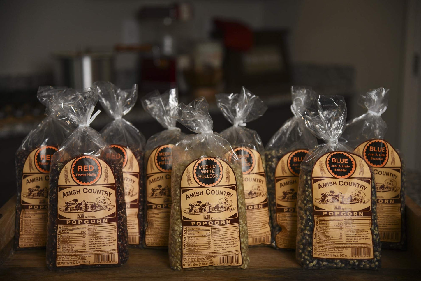 Amish Country Popcorn | 2 Lb Of Red, 2 Lb Of Medium White, & 2 Lb Of Blue Kernels | Old Fashioned, Non-Gmo And Gluten Free