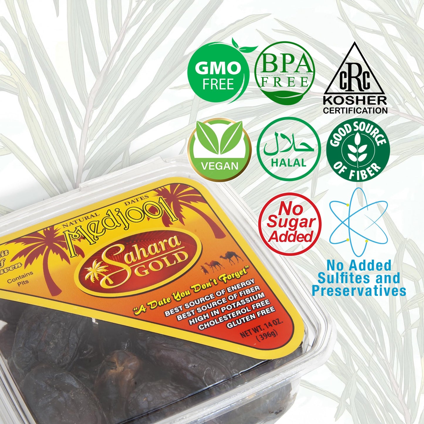 Sahara Gold Premium Medjool Dates - 14 Oz (397 G), Vegan, Gluten-Free, Paleo, No Sugar Added Great Gift For Friends & Family, Sw
