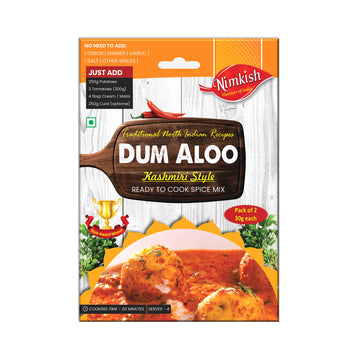 Nimkish Dum Aloo Masala 60G (Pack Of 2, 30G Each), Ready To Cook Spice Mix, Tasty Quick Meals