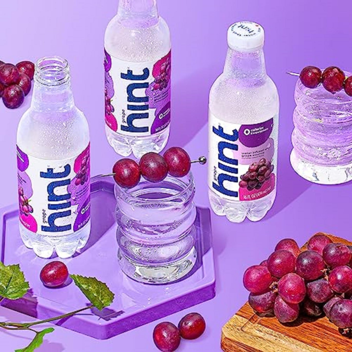 Hint Water Grape, Pure Water Infused With Grape, Zero Sugar, Zero Calories, Zero Sweeteners, Zero Preservatives, Zero Artificial Flavors, 16 Fl Oz (Pack Of 12)