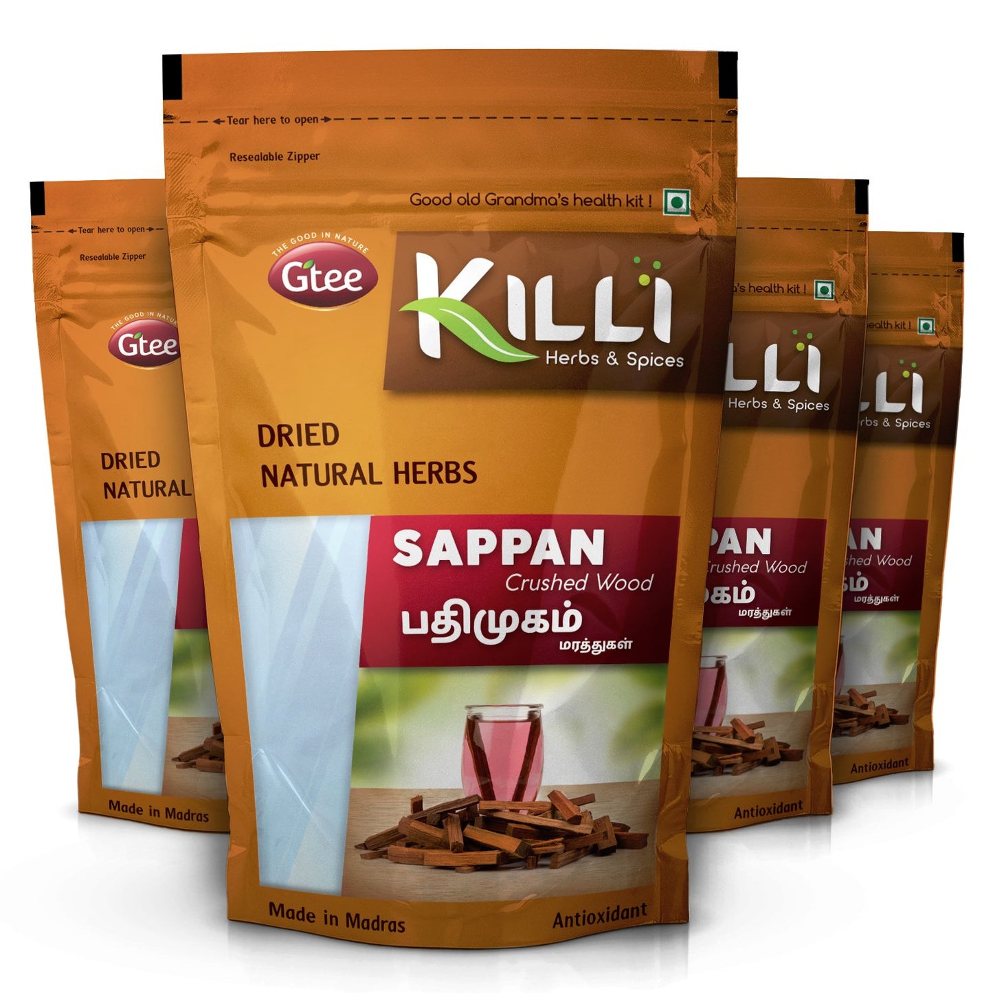 Killi Sappan Wood | Pathimugam Kerala Wood | Patang | Pathimukham Crushed, 100G (Pack Of 4), Sandalwood, Powder, 400 Gram