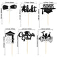 Gyufise 24Pcs Graduation Cupcake Toppers 2025 Silver Glitter Class Of 2025 Cupcake Toppers Supplies Diploma I Did It Congrats Gr