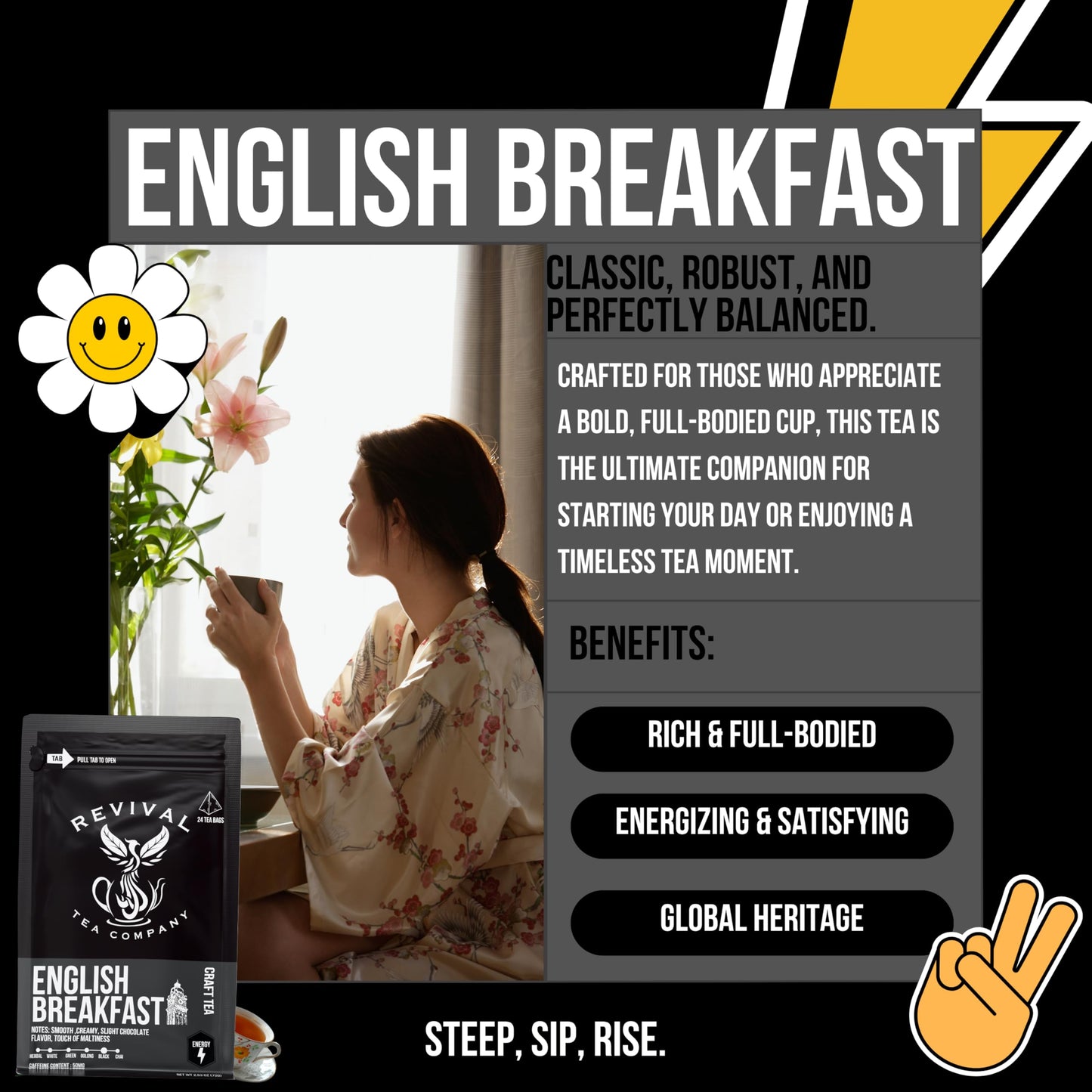 REVIVAL TEA COMPANY English Breakfast Tea - Traditional Black Tea Blend - 24 Tea Bags