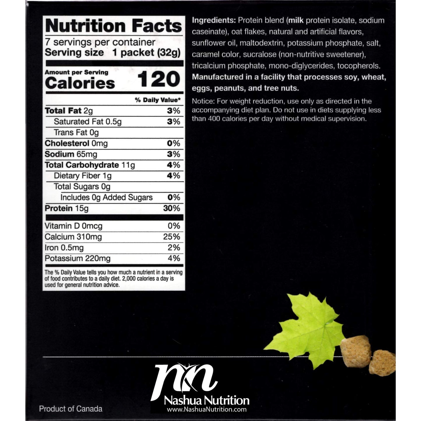 Proti-Thin High Protein Instant Maple Brown Sugar Oatmeal, 15G Protein, Low Calorie, Low Fat, Low Sugar, Ideal Protein Compatibl