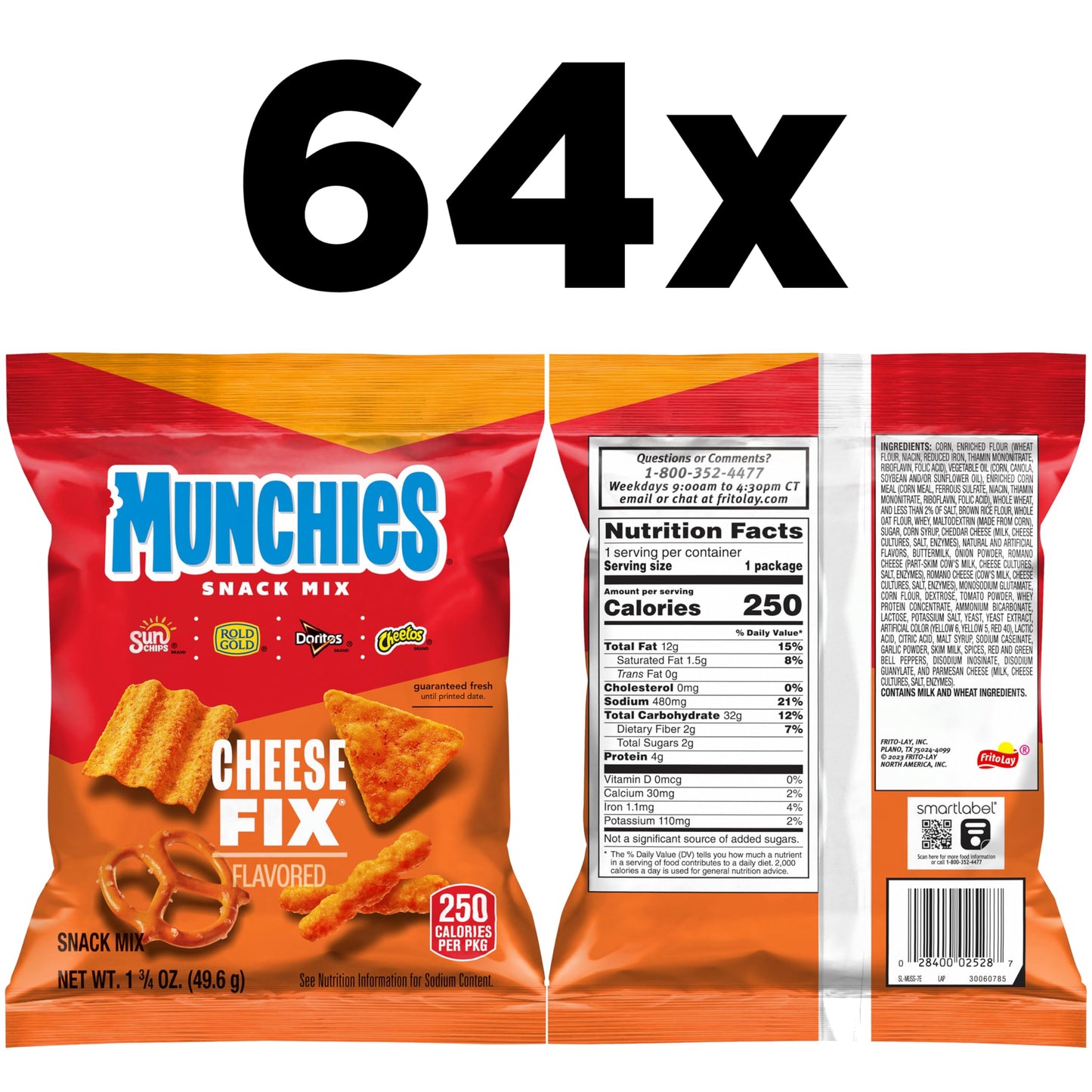 Munchies Snack Mix, Cheese Fix, 1.75 Ounce (Pack of 64)