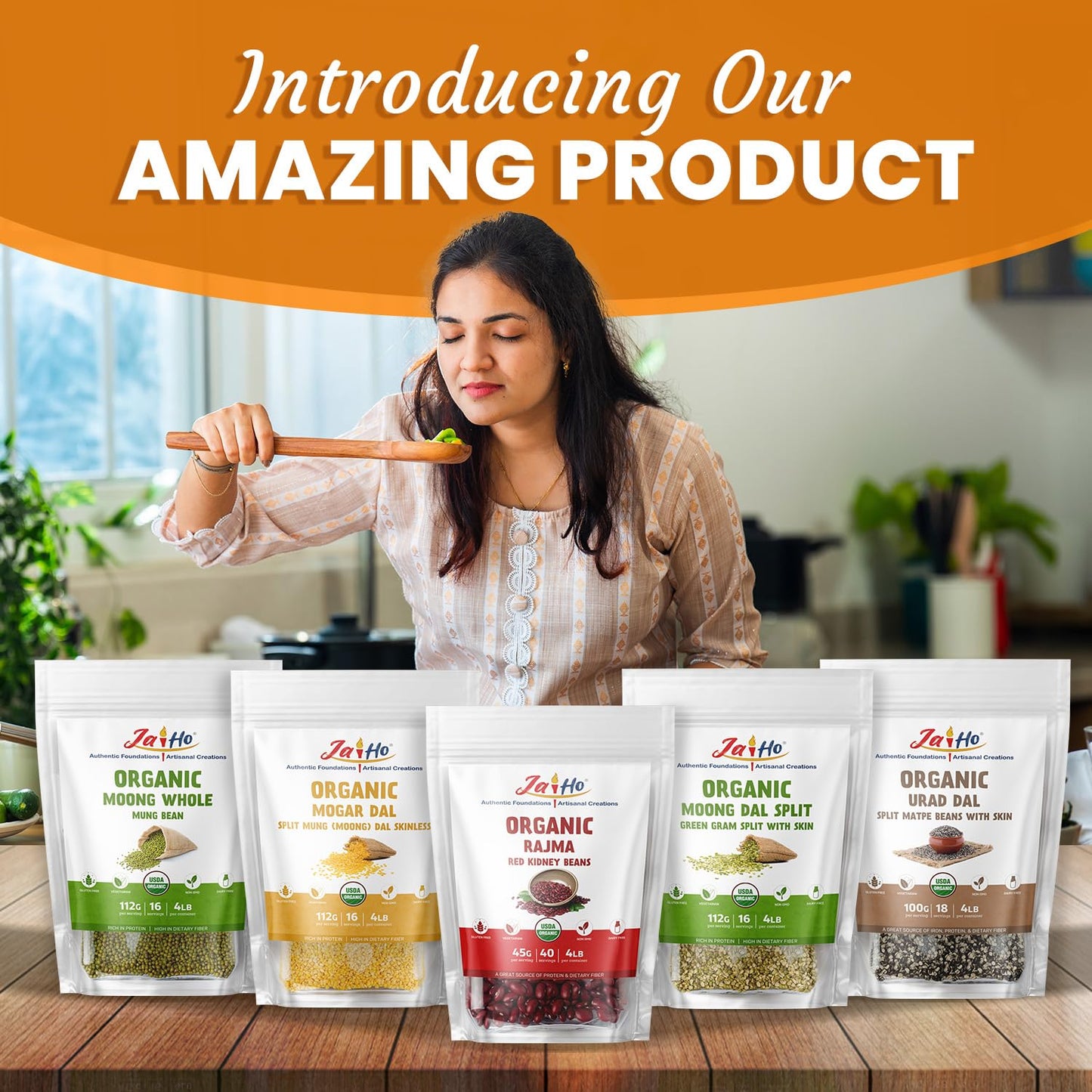 Jai Ho Certified Organic Masoor Dal 4 Lb | Indian Masoor Dal | Usda Organic | Non-Gmo | Chemical-Free | Premium Quality Kosher
