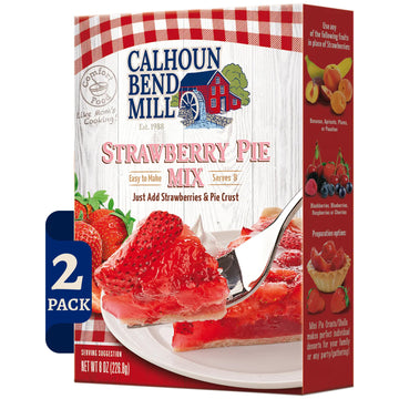 Calhoun Bend Mill Strawberry Pie Mix | Easy and Delicious Homemade Strawberry Pie Filling | Perfect for Baking, Desserts, and Tr