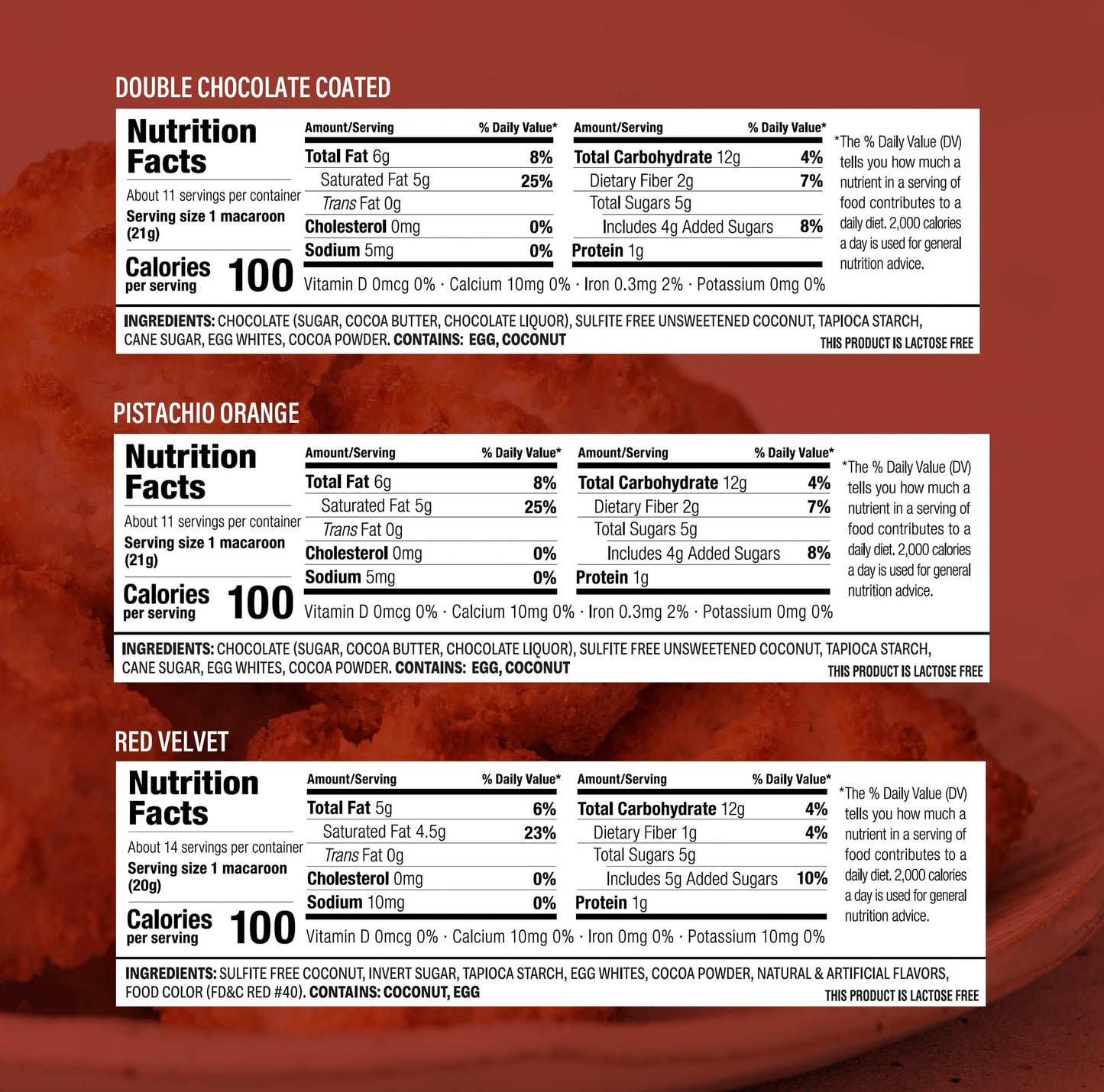 Manischewitz Gluten Free Macaroons 10Oz (3 Pack Variety) Double Chocolate Coated, Pistachio Orange, & Red Velvet | Lactose Free,