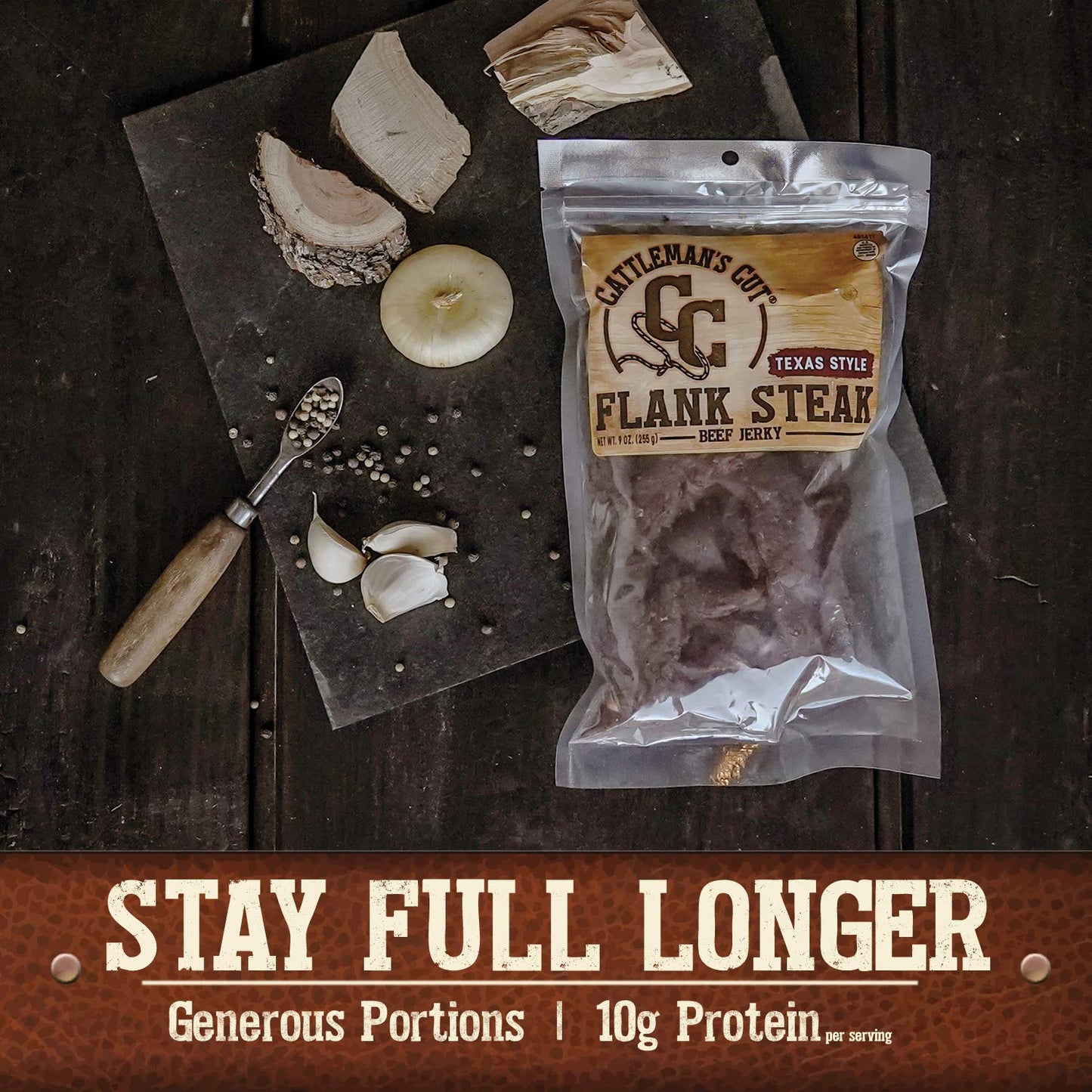 Cattleman'S Cut Texas Style Flank Steak Beef Jerky, 9 Ounce