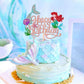 ZHUOWEISM Mermaid Cake Topper, Rose Gold Cardstock Decoration for Under the Sea Theme Birthday Party, 1 PCS
