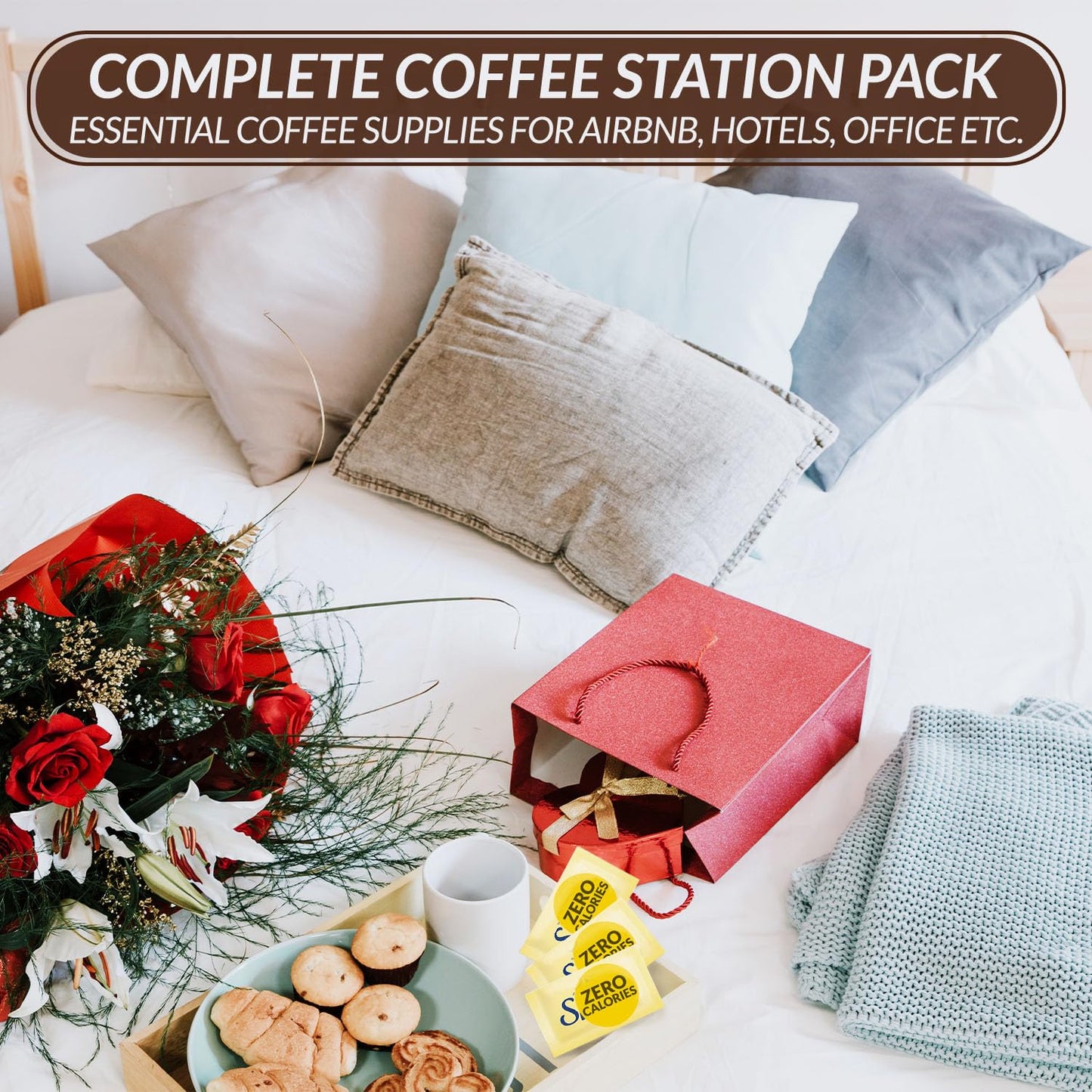 Assorted Sugar Variety Pack & Powder Creamer Packets 600 Count Pack - Individual & Bulk Raw Sugar Packets for Coffee - Perfect Variety of Single Serve Sweeteners & Creamers for Office or Home Station