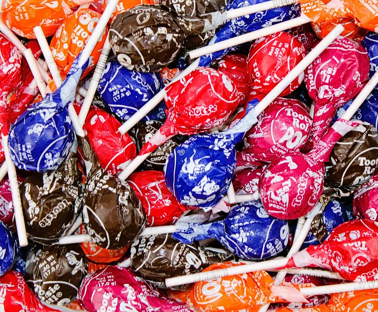 Grandys Candys Assorted Fruit Flavored Tootsie Roll Pops, 2 Pound Bulk Variety Pack
