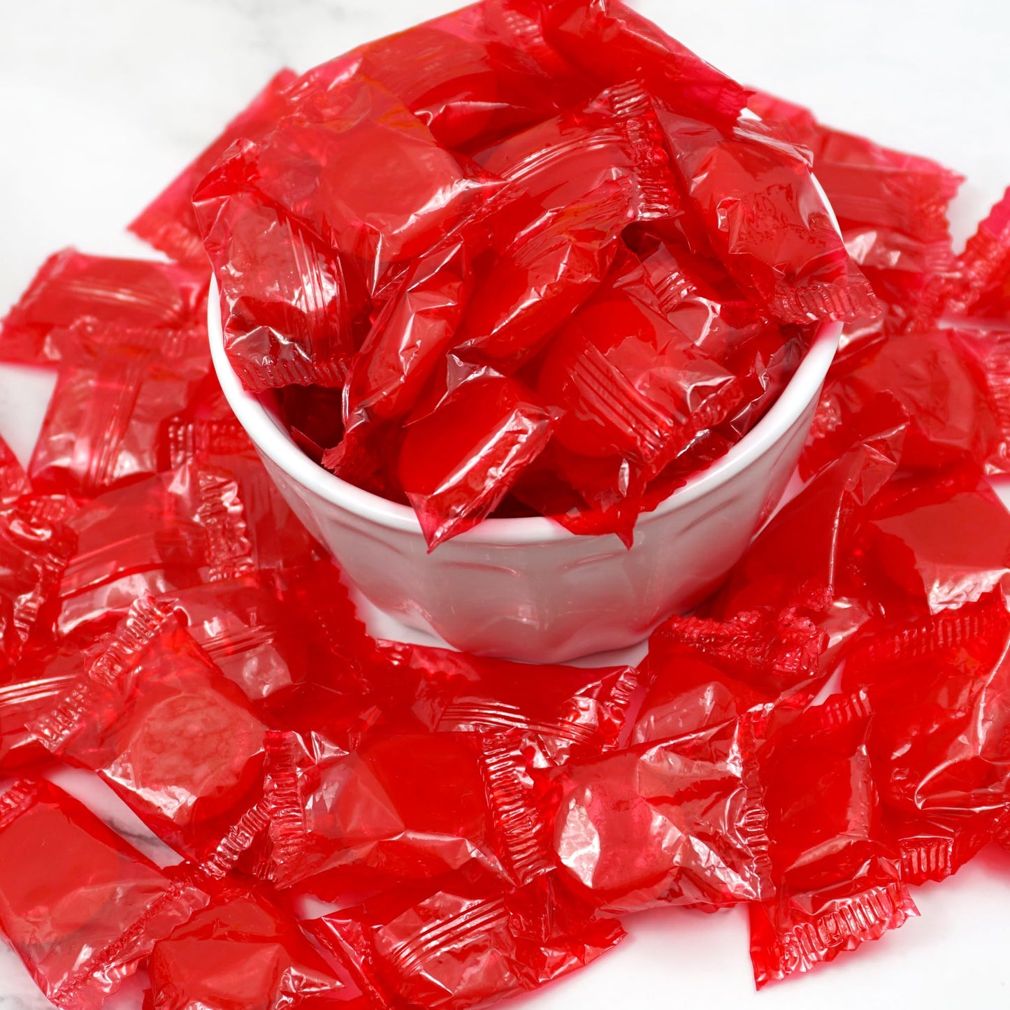The Hampton Popcorn Company Cinnamon Discs Hard Candy - 2lb Bulk Bag - Red - Individually Wrapped Old Fashioned Candies