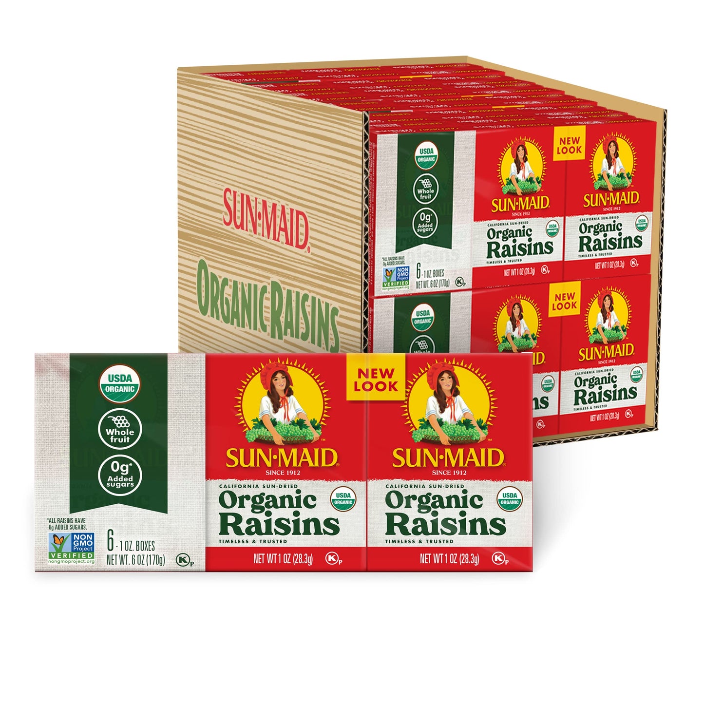 Sun-Maid Organic California Sun-Dried Raisins - (72 Pack) 1 oz Snack-Size Box - Organic Dried Fruit for Healthy Snacks, School L