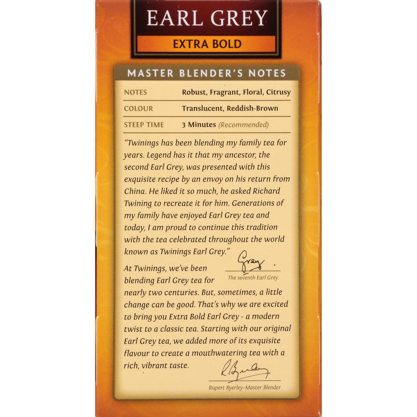Twinings Earl Grey Extra Strong Black Tea Individually Wrapped Bags, 20 Count (Pack of 6), Flavoured with Citrus and Bergamot, C