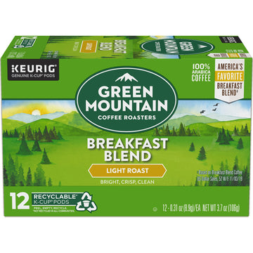 Green Mountain Coffee Roasters Breakfast Blend Single-Serve Keurig K-Cup Pods, Light Roast Coffee, 12 Count