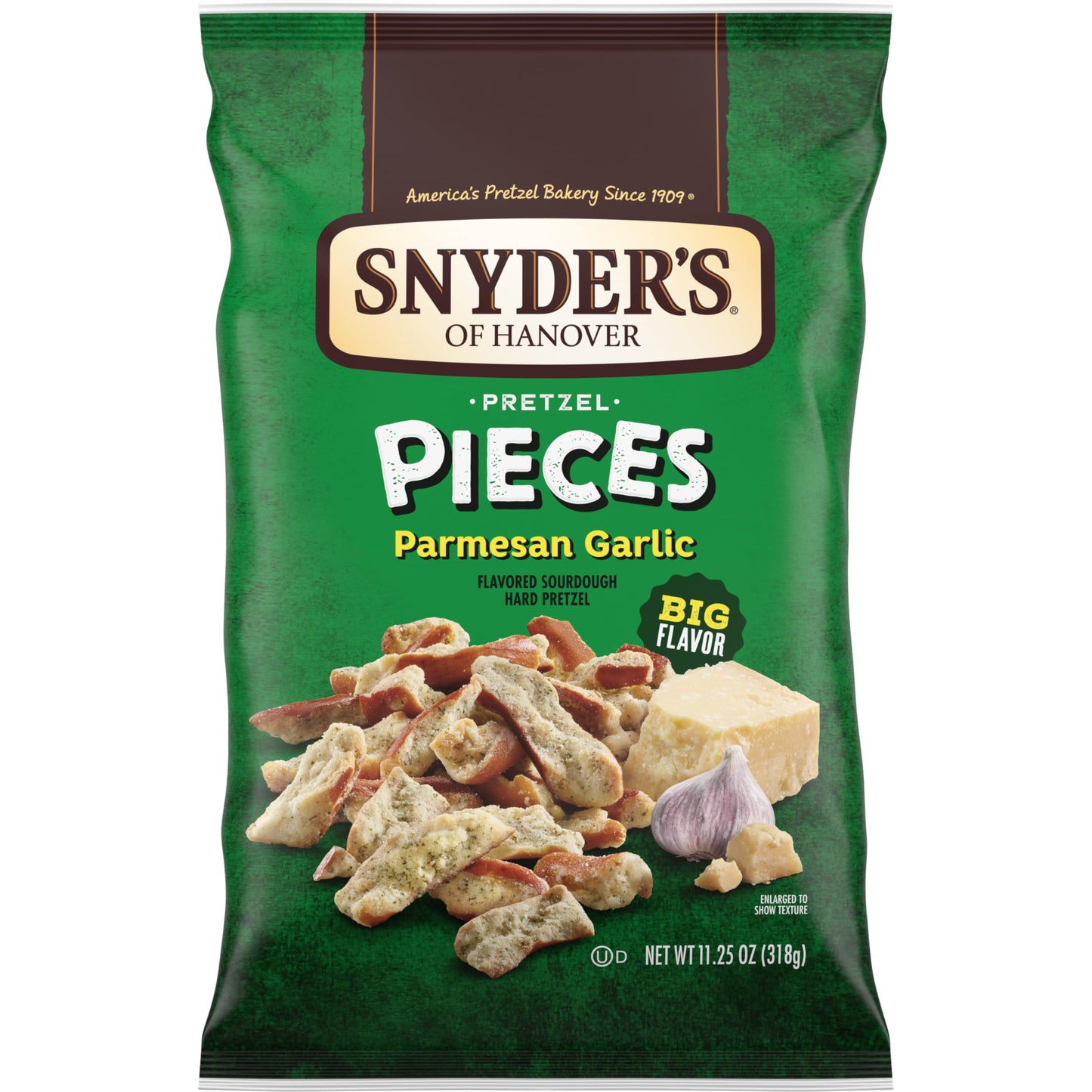 Snyders of Hanover Parmesan Garlic Flavored Pretzel Pieces, 11.25 Oz Bag