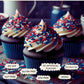 Confect Cake Mate Dessert Sprinkles – Red, Navy Blue & White – Vegan, Gluten-Free – 4.2 Oz