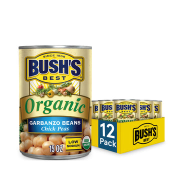 Bush'S Best Organic Garbanzo Beans Canned Beans, Organic Chick Peas, Usda Certified Organic, Source Of Plant Based Protein And F