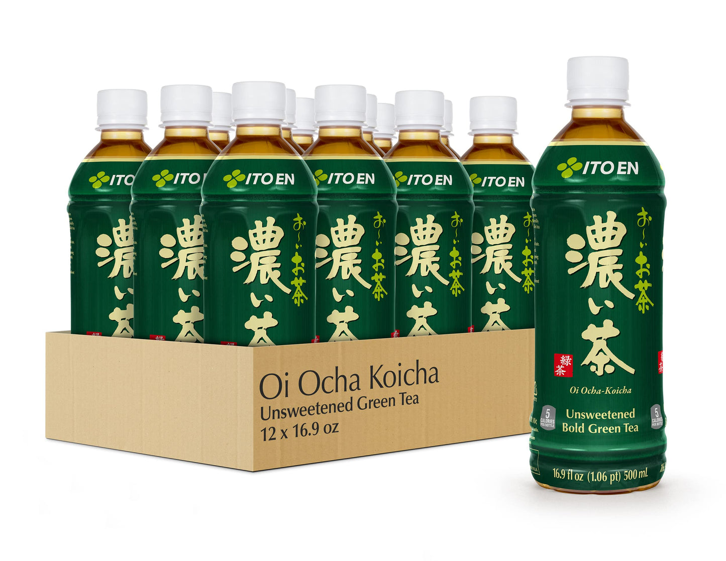 ITO EN Oi Ocha Unsweetened Green Tea, Low Calorie, 16.9 Fl Oz (Pack of 12), Model 835143001832