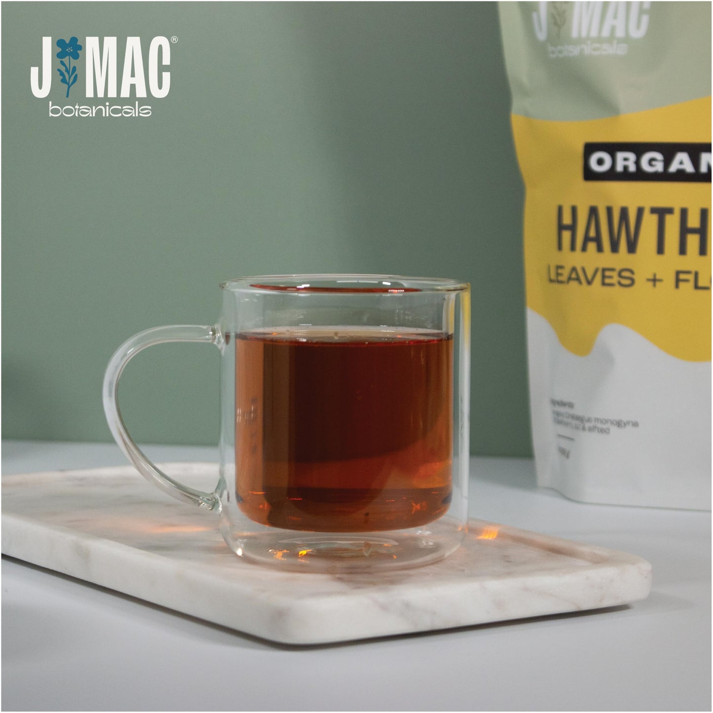 J MAC BOTANICALS Organic Hawthorn Leaf and Flower Dried Herbs 16 oz