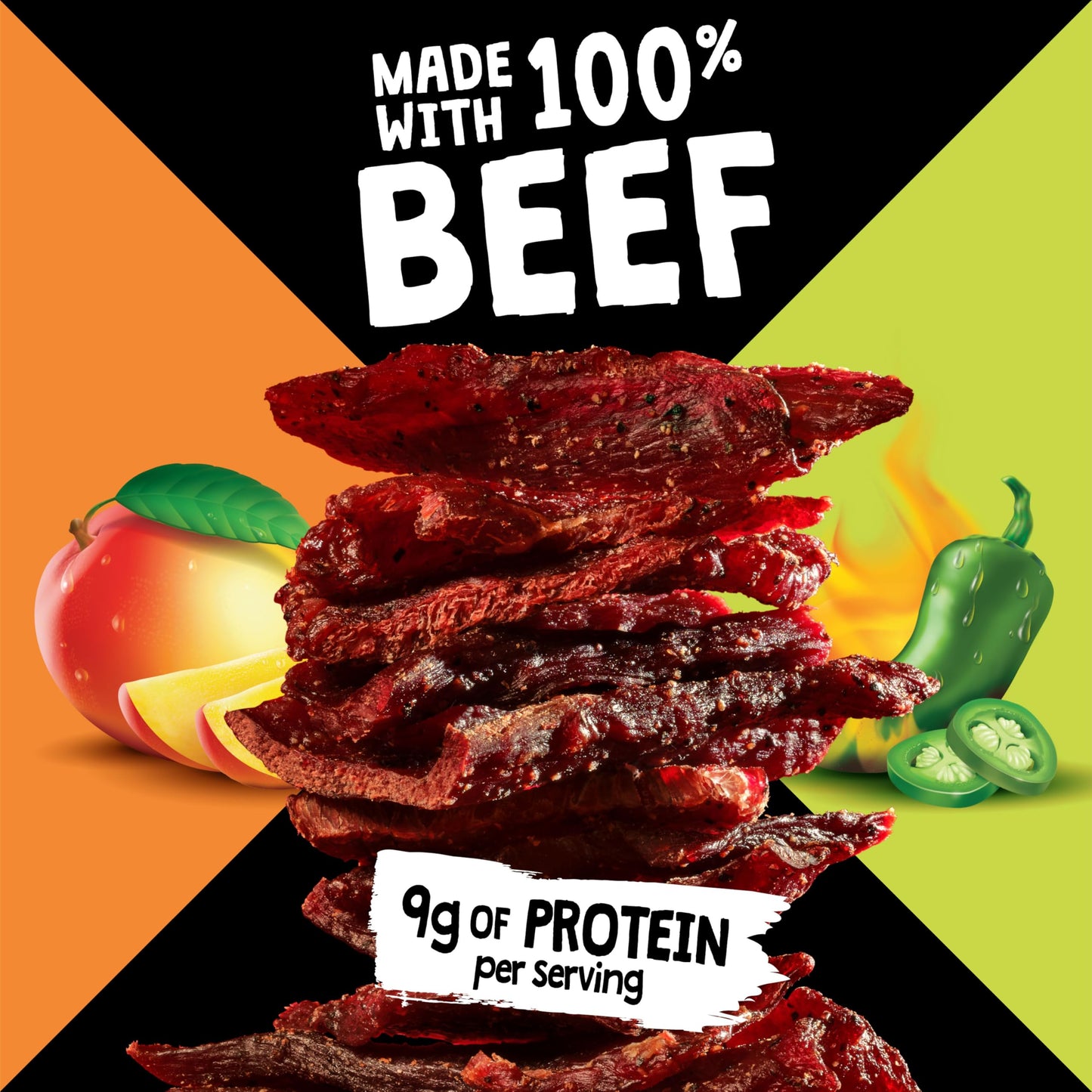 Jack Link s DUOs Jalapeo and Mango Beef Jerky  Shareable Under 100 Calories Snack Packs with 9g of Protein  Bulk Pack of Individual Bags of Meat Snacks - 3.25oz (4 Count)