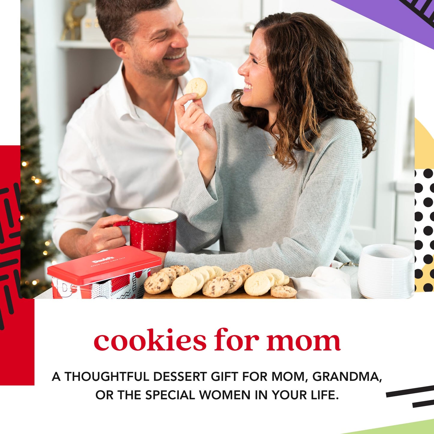 Davids Cookies Happy Holiday Assorted Cookies Bucket Sampler - 1.3Lbs Assorted Gourmet Cookies with Chocolate Chip Brownies and