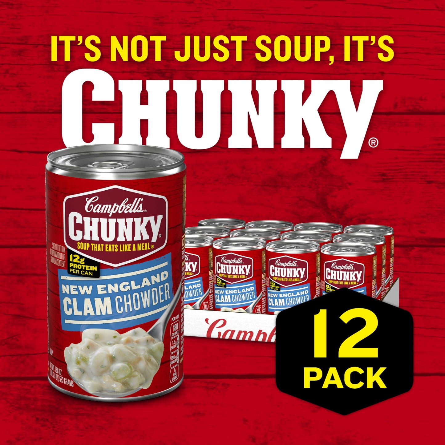 Campbell'S Chunky Soup, New England Clam Chowder, 18.8 Ounce Can (Case Of 12)