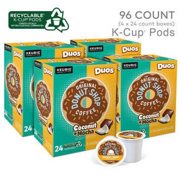 The Original Donut Shop Duos Coconut + Mocha Keurig Single-Serve K-Cup Pods, Medium Roast Coffee, 96 Count