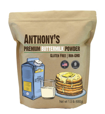 Anthony'S Premium Buttermilk Powder, 1.5 Lb, Gluten Free, Non Gmo, Made In Usa, Keto Friendly, Hormone Free