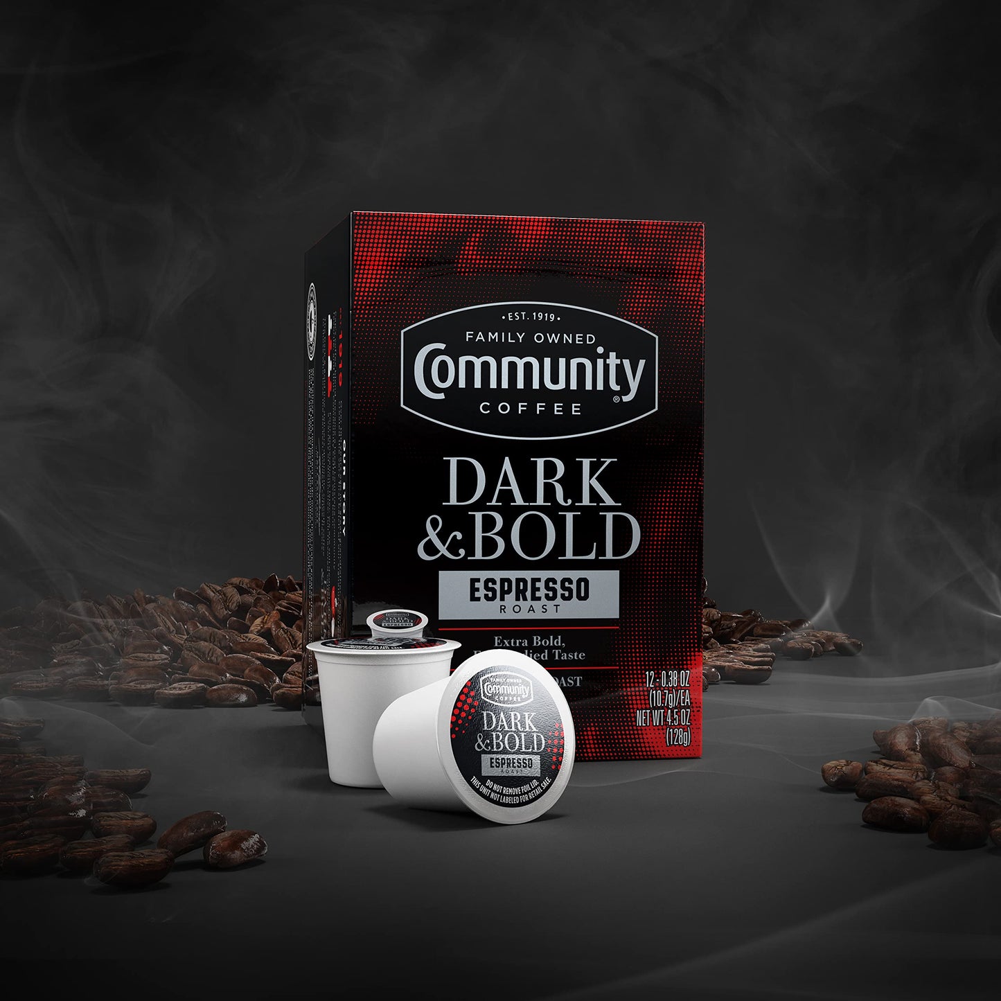 Community Coffee Dark & Bold Espresso Roast Coffee Pods  72 count  Extra Dark Roast Compatible with Keurig 2.0 K-Cup malt-inspired  12 Count (Pack of 6)