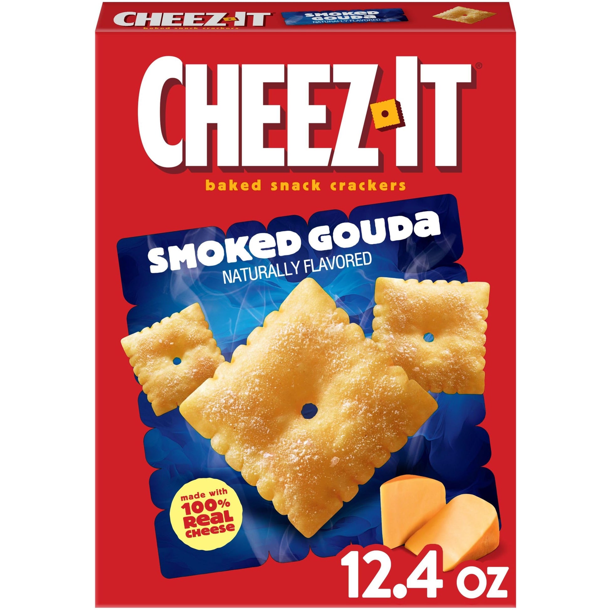 Cheez-It Baked Snack Crackers, Smoked Gouda Flavor, 12.4oz Box
