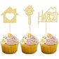 Gyufise 24Pcs Sweet Home Cupcake Toppers Gold Glitter Key Housewarming Cupcake Picks New Home Theme Party Cake Decorations Suppl