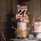 Veegood 27th Birthday Cake Topper - Rose Gold Glitter, Happy 27th Design