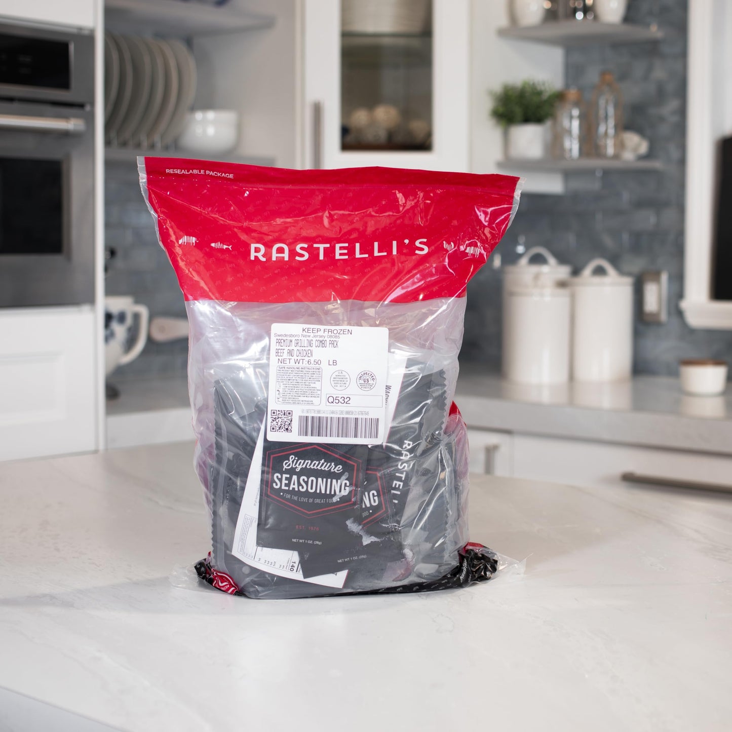 Rastellis Grilling Meat Pack - Wagyu Burgers, Sirloin Steaks, Filet Mignon, Chicken Breasts - 24 Count, 6.5 lbs Total