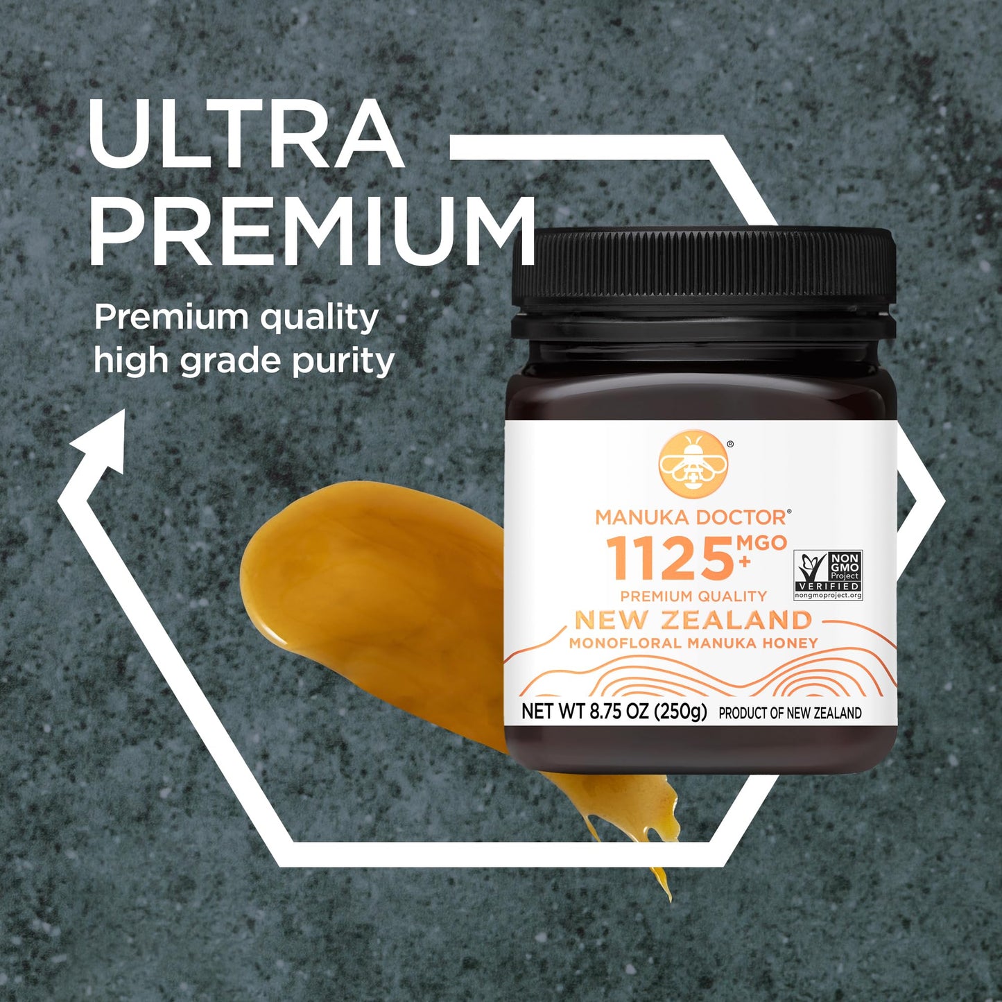 MANUKA DOCTOR - MGO 1125+ Manuka Honey Monofloral  100% Pure New Zealand Honey. Certified. Guaranteed. RAW. Non-GMO (8.75 oz)