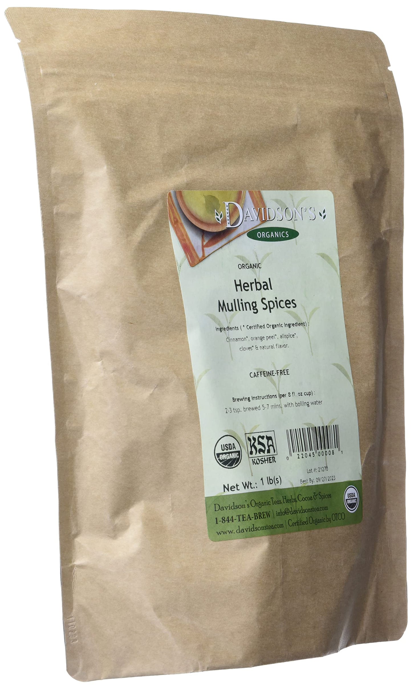Davidson'S Organics, Herbal Mulling Spices, Loose Leaf Tea, 16-Ounce Bag