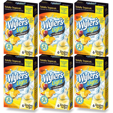 Wyler's Light Singles to Go Caffeinated Drink Mix 6 Packets Each 36 Total Servings (Totally Tropical, Pack - 6)