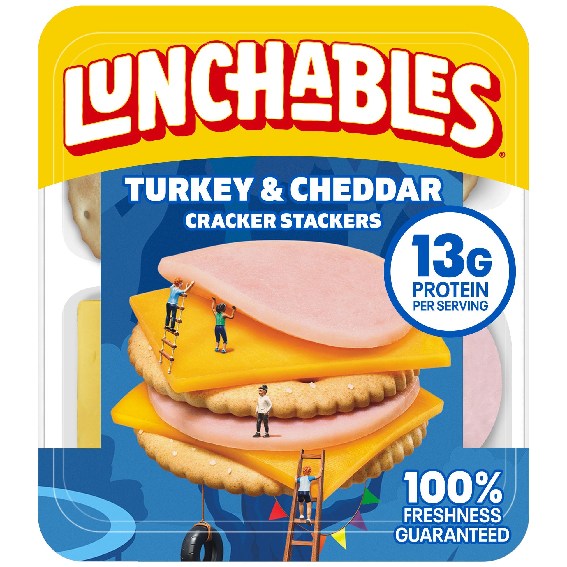 Lunchables Turkey and Cheddar Cracker Stackers, 3.2 oz Tray