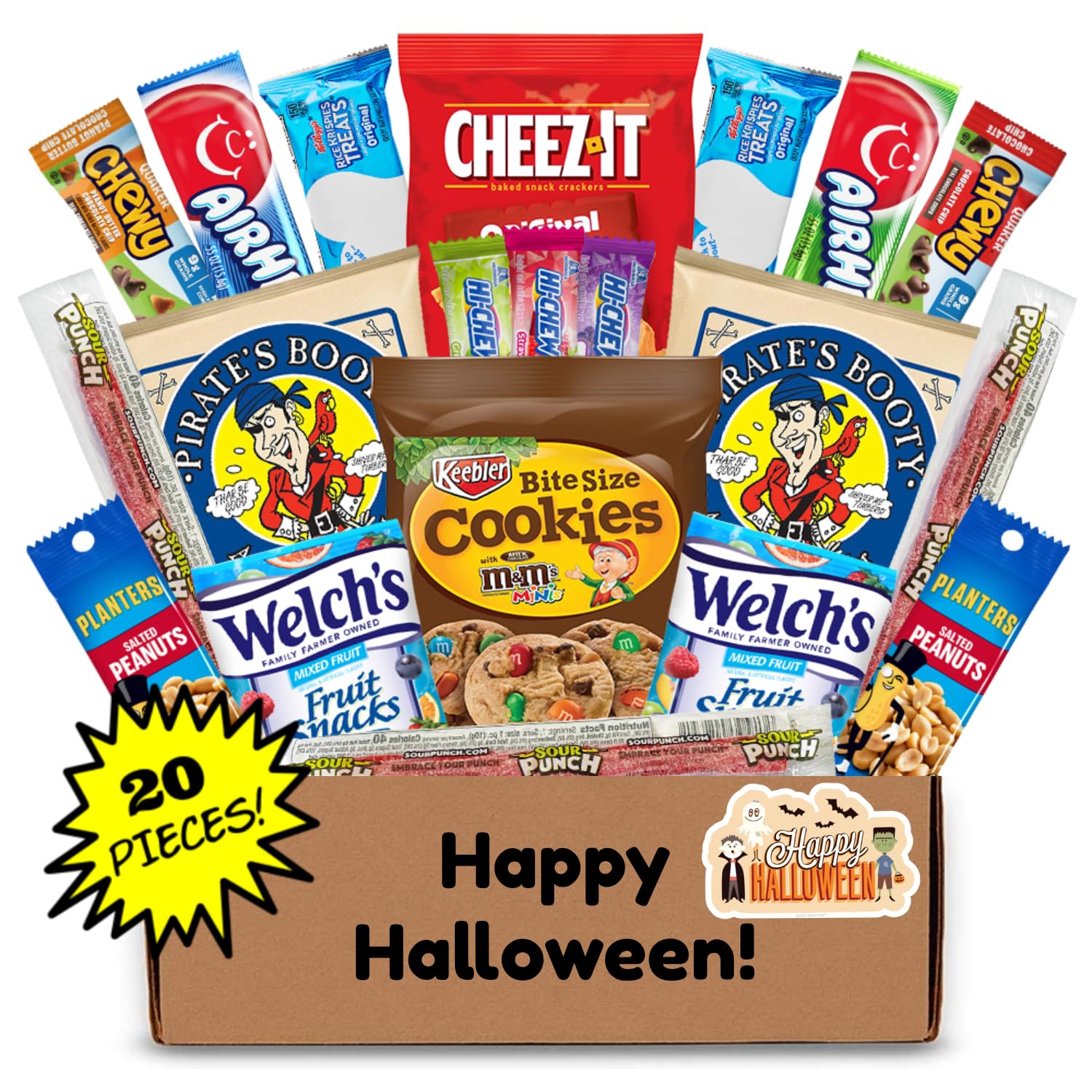 Hangry Kit Halloween Care Package Snack Box Variety Pack - 20 Count - Assorted Chips  Cookies  Candy & ers - Fun Spooky Design - Gift for Kids  Teens  College Students  or Office - Spooky