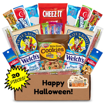 Hangry Kit Halloween Care Package Snack Box Variety Pack - 20 Count - Assorted Chips  Cookies  Candy & ers - Fun Spooky Design - Gift for Kids  Teens  College Students  or Office - Spooky