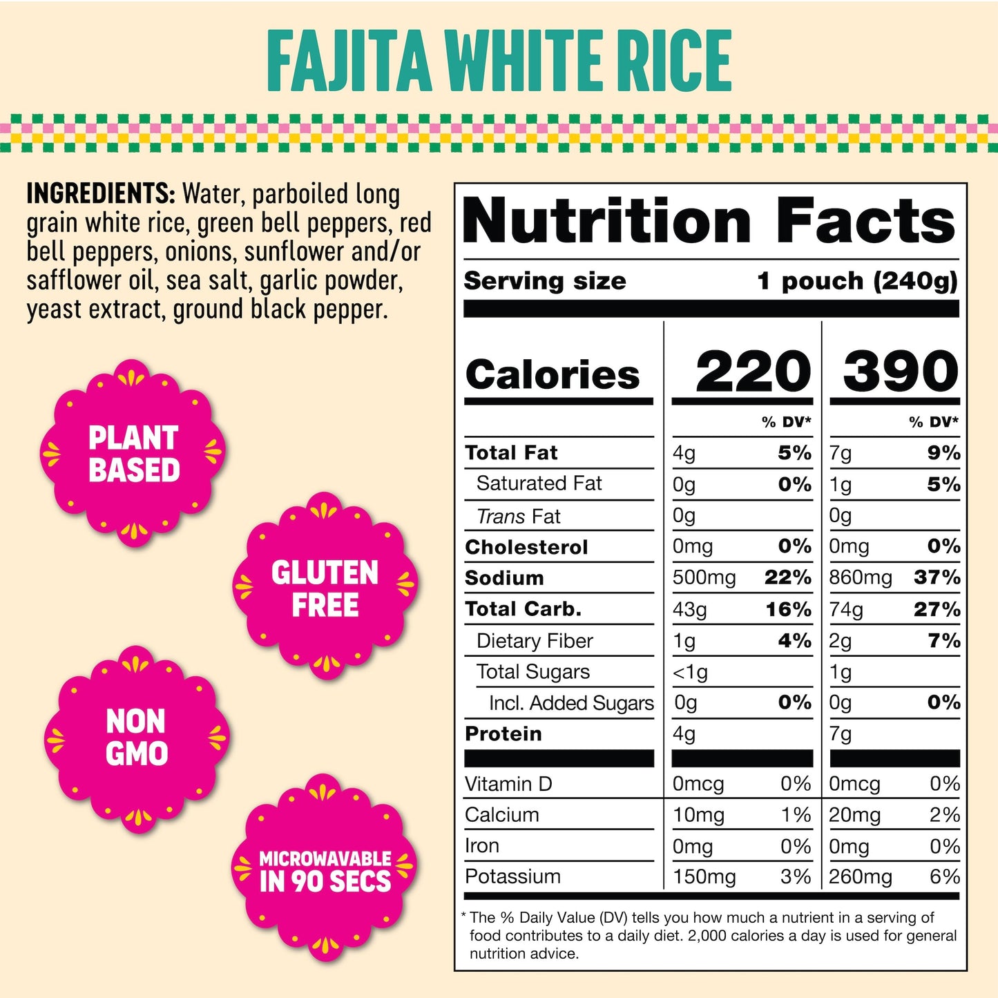 SOMOS Fajita White Rice - Gluten Free, Vegan, Non-GMO - 8.8 oz (Pack of 6)