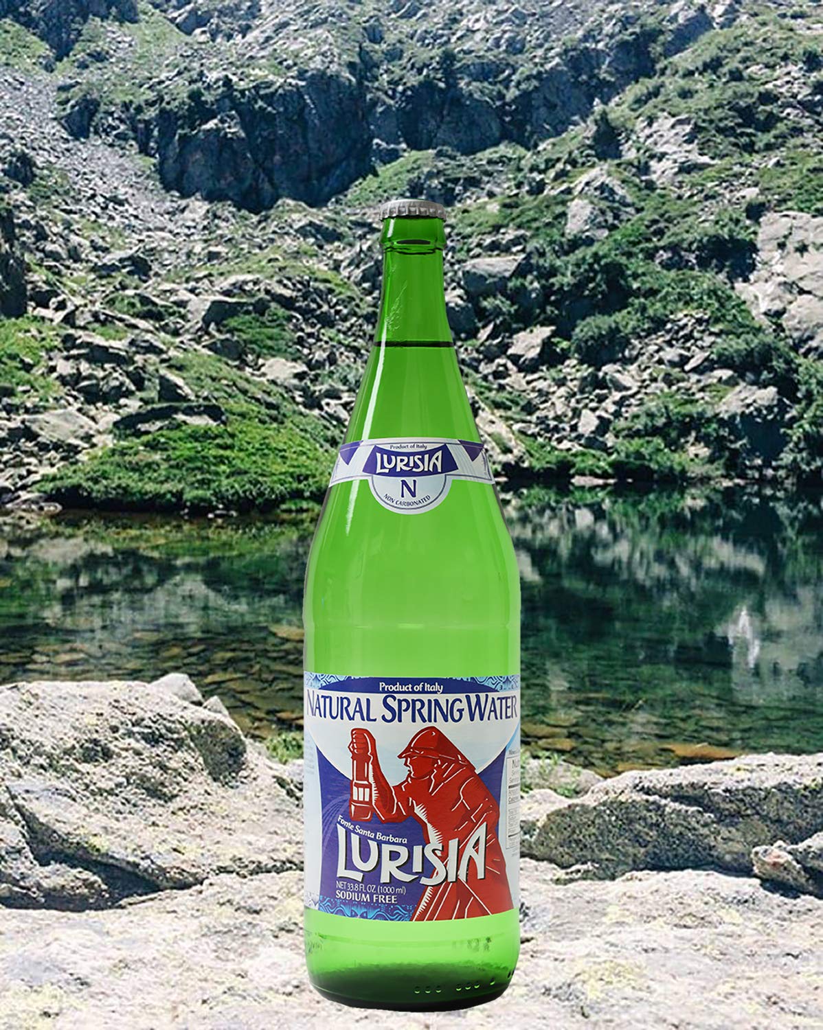 Lurisia Still Natural Spring Mineral Water, 33.8 fl oz, Pack of 12, Perfectly Colorless