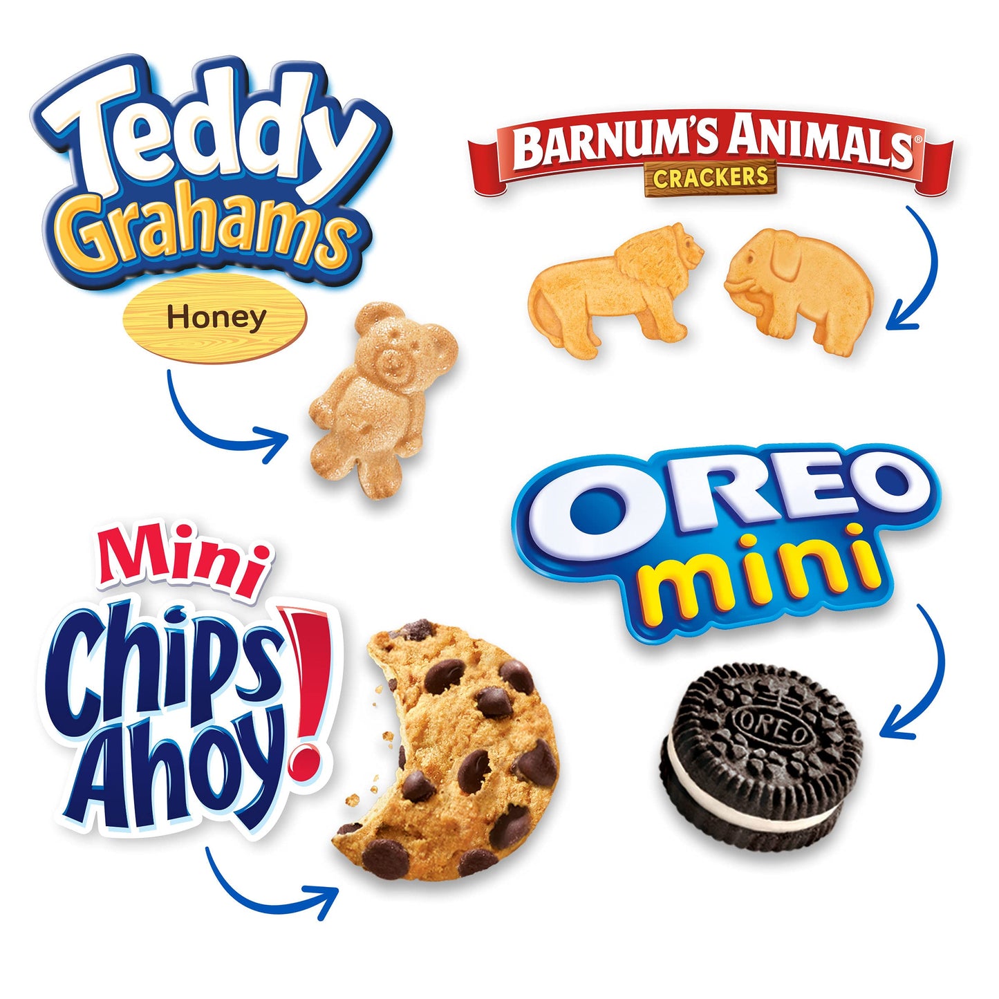 Nabisco Team Favorites Variety Pack, OREO Mini, CHIPS AHOY! Mini, Teddy Grahams Honey & Barnum s Animal Crackers, Christmas Sto