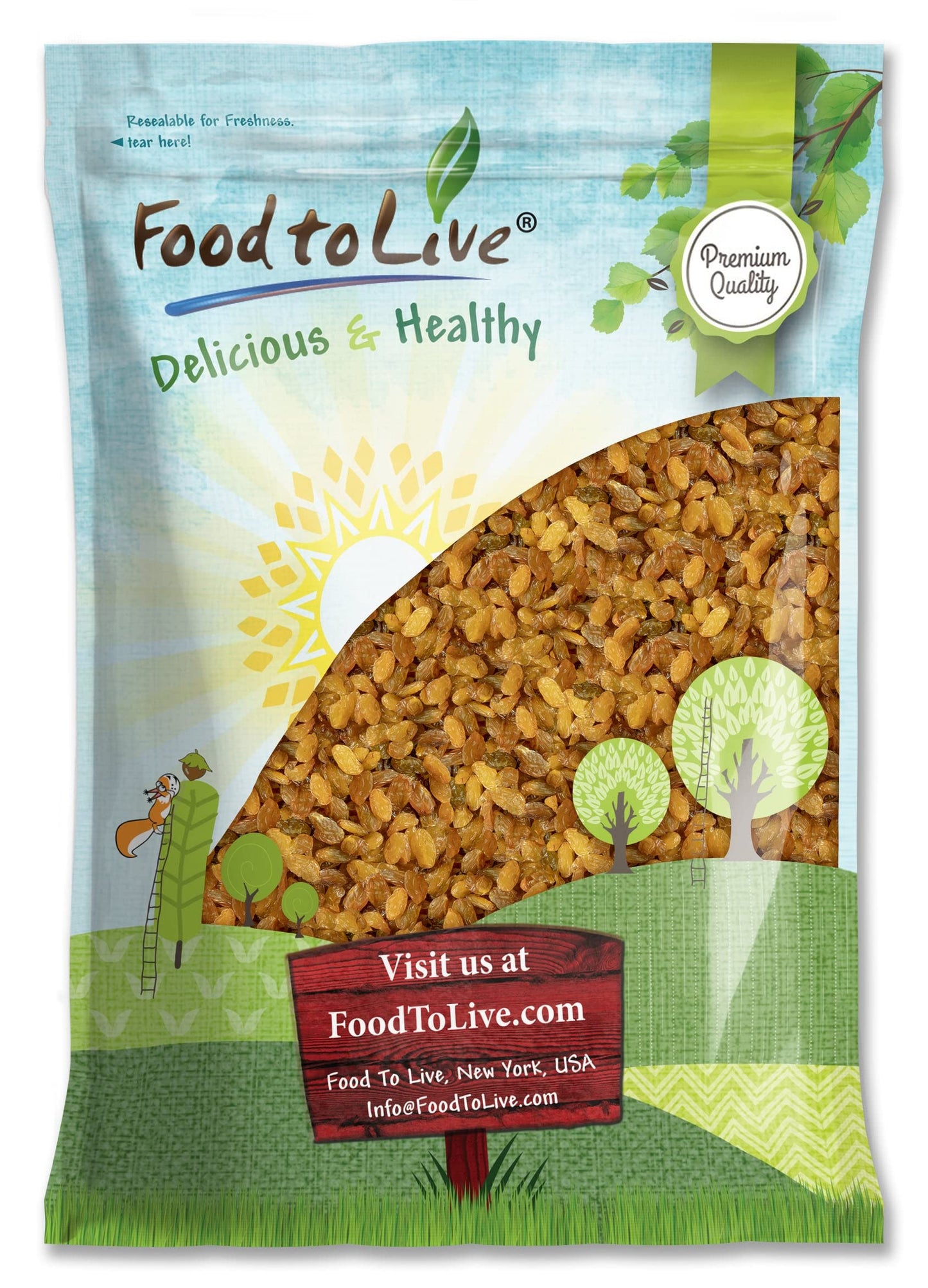 Food to Live California Jumbo Golden Raisins, 8 Pounds - Seedless, Sun-Dried, No Added Oil, No Added Sugar, Kosher, Vegan, Raw, 