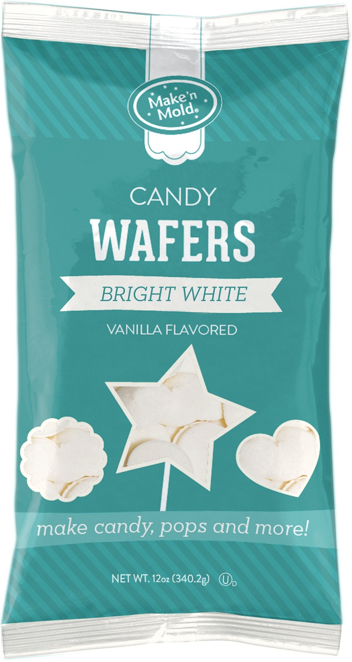 Maken Mold Vanilla-Flavored Melting Candy Wafers Bright White, 12 Ounce