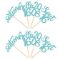 ZHUOWEISM 24PCS Cupcake Toppers Glitter Happy 16th Birthday Decorations Small Light Blue Bamboo