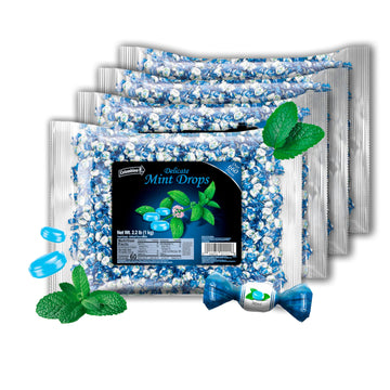 Colombina Delicate Mint Drops, Individually Wrapped Breath Saver Mini Mints, 2.2lbs (Pack of 4)