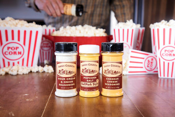 Amish Country Popcorn | Seasoning Variety Pack | 6 oz BallPark Style ButterSalt - 5.1 oz Cheddar Cheese & 5 oz Sour Cream and On