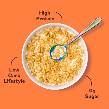 Magic Spoon Cereal - Cinnamon Roll 4-Pack of Cereal and Spoon - Keto & Low Carb Lifestyles, Gluten & Grain Free, High Protein, 0